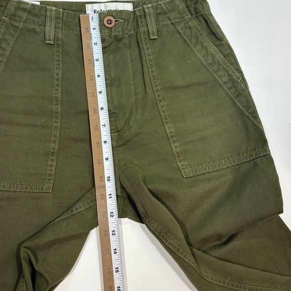 Reformation Utility Ankle Pants Army Green Surplus Fabric High Waist Womens 25 - Picture 8 of 10